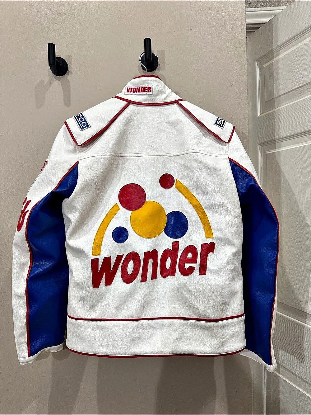 Wonder Ricky Bobby Racing Jacket White & Blue Racing Jacket Like New - Picture 3 of 4